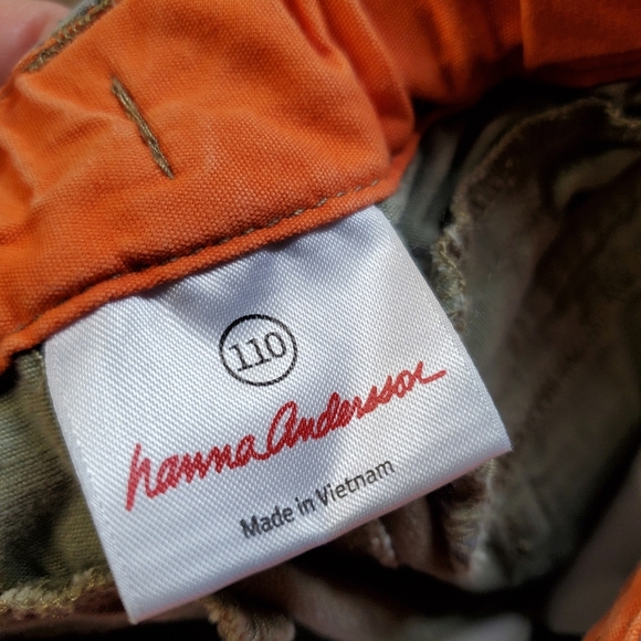 Hannah Anderson Olive Green Leaf and floral Cargo Shorts sz 110 (sz 5) - Picture 4 of 7